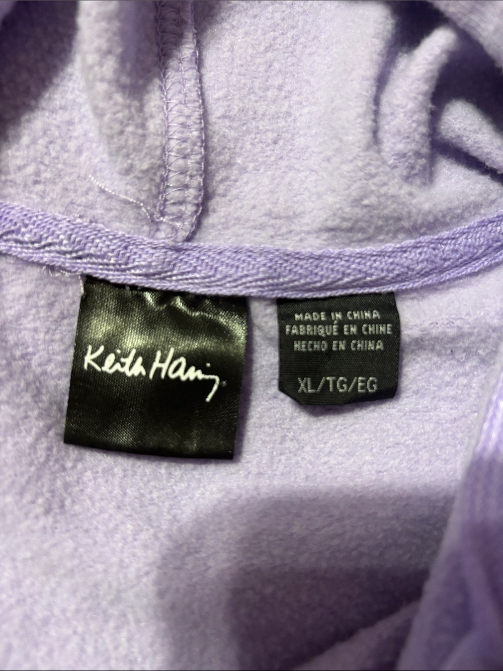 Keith Haring DJ Graphic lavender Purple Hoodie Size XL - Picture 7 of 8